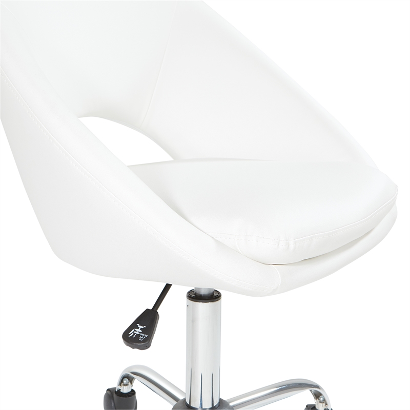 Scranton & Co Height Adjustable Home Office Chair in White Faux Leather
