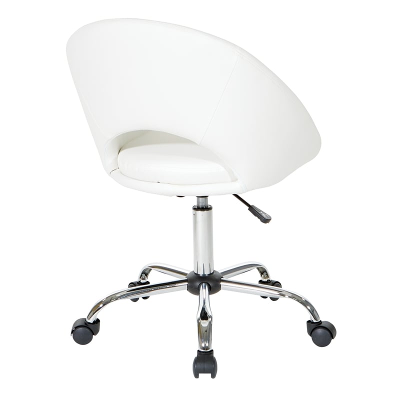 Scranton & Co Height Adjustable Home Office Chair in White Faux Leather