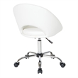 Scranton & Co Height Adjustable Home Office Chair in White Faux Leather