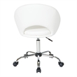 Scranton & Co Height Adjustable Home Office Chair in White Faux Leather