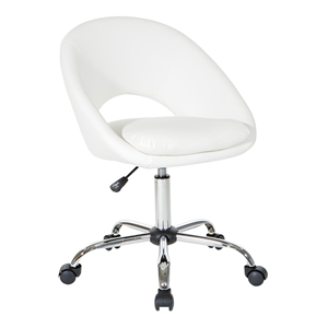 Scranton & Co Height Adjustable Home Office Chair in White Faux Leather