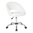 Scranton & Co Height Adjustable Home Office Chair in White Faux Leather