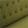 Scranton & Co Mid-Century Modern Loveseat in Green Fabric with Coffee Legs