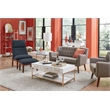 Scranton & Co Mid-Century Modern Loveseat in Cement Gray with Coffee Legs