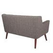 Scranton & Co Mid-Century Modern Loveseat in Cement Gray with Coffee Legs
