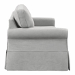 Scranton & Co Cottage Slipcover Sofa in Fog Gray with Rolled Arms and Piping