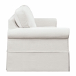 Scranton & Co Cottage Slipcover Sofa in Ivory White with Rolled Arms and Piping