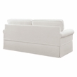 Scranton & Co Cottage Slipcover Sofa in Ivory White with Rolled Arms and Piping