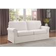 Scranton & Co Cottage Slipcover Sofa in Ivory White with Rolled Arms and Piping