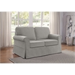 Scranton & Co Cottage Slipcover Loveseat in Fog Gray with Rolled Arms