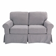 Scranton & Co Cottage Slipcover Loveseat in Fog Gray with Rolled Arms