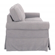 Scranton & Co Cottage Slipcover Loveseat in Fog Gray with Rolled Arms