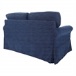 Scranton & Co Cottage Slipcover Loveseat in Navy Blue with Rolled Arms