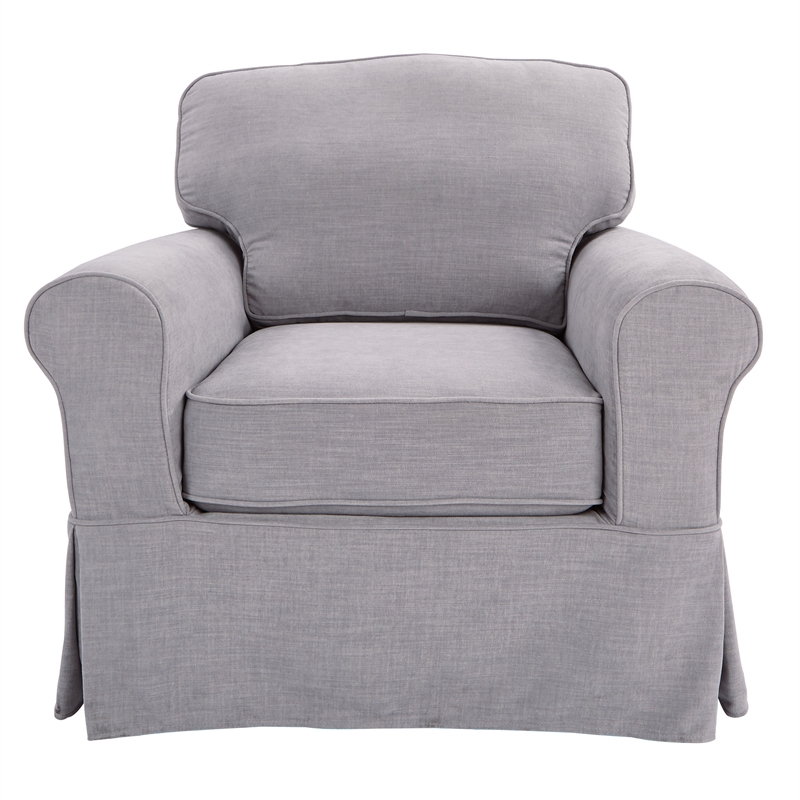 Scranton & Co Cottage Chair with Washable Fog Gray Fabric Slip Cover