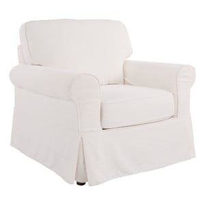 Scranton & Co Cottage Chair with Ivory Beige Washable Fabric Slip Cover