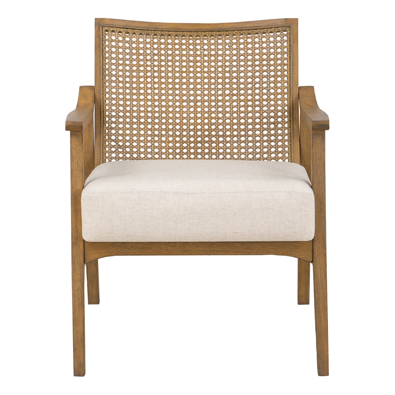 Scranton & Co Armchair in Linen Beige Fabric with Coastal Wash Finish