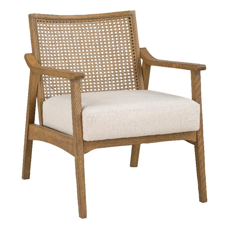 Scranton & Co Armchair in Linen Beige Fabric with Coastal Wash Finish