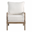 Scranton & Co Spindle Chair in Linen Beige with Brush Charcoal Finish