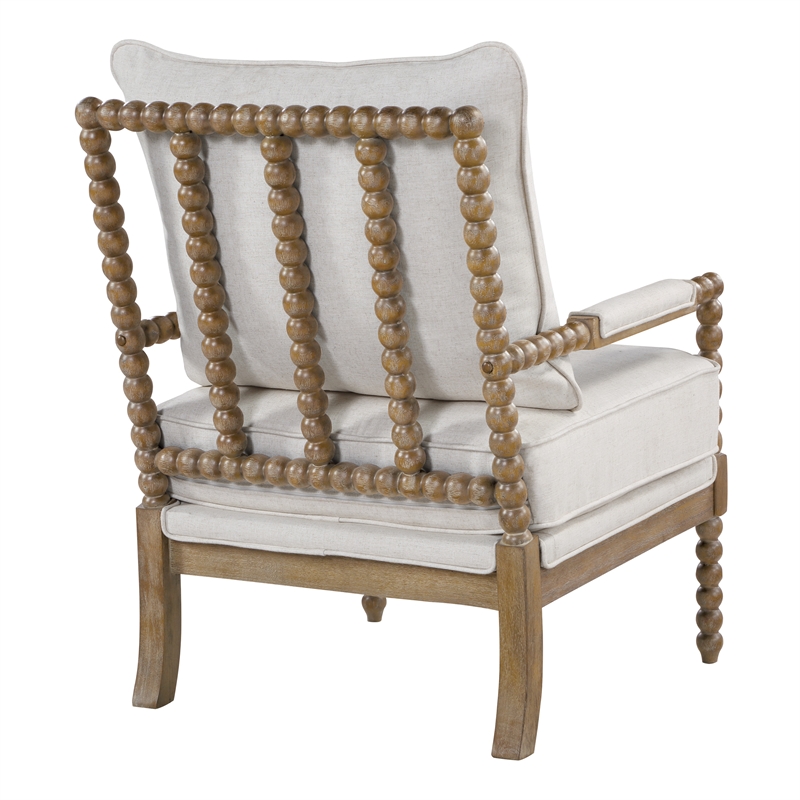Scranton & Co Spindle Chair in Linen Beige with Brush Charcoal Finish
