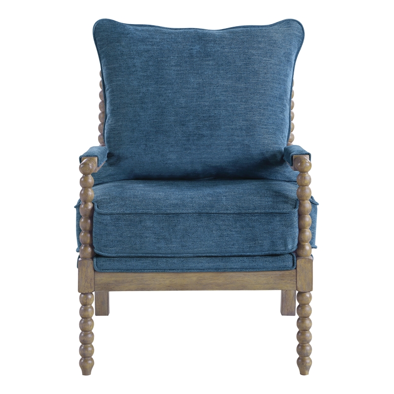 Scranton & Co Spindle Chair in Navy Blue with Brush Charcoal Finish
