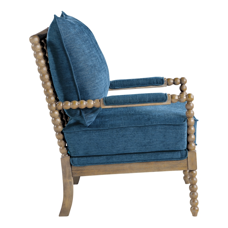 Scranton & Co Spindle Chair in Navy Blue with Brush Charcoal Finish