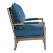 Scranton & Co Spindle Chair in Navy Blue with Brush Charcoal Finish
