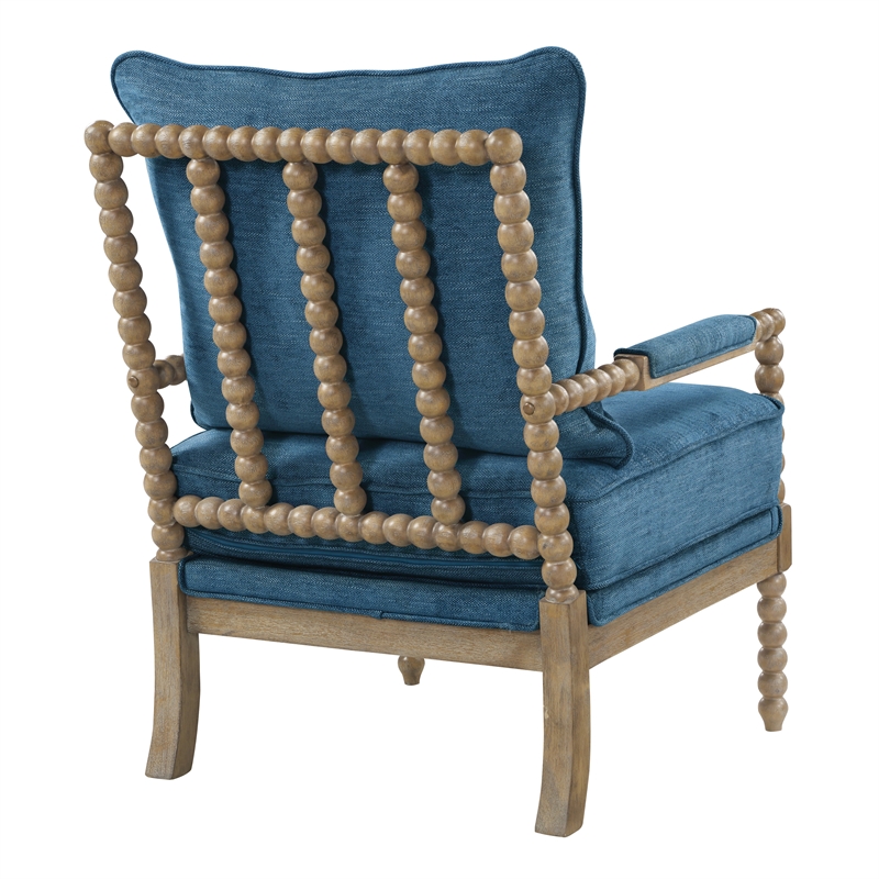 Scranton & Co Spindle Chair in Navy Blue with Brush Charcoal Finish