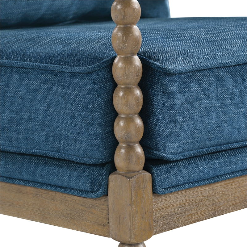 Scranton & Co Spindle Chair in Navy Blue with Brush Charcoal Finish