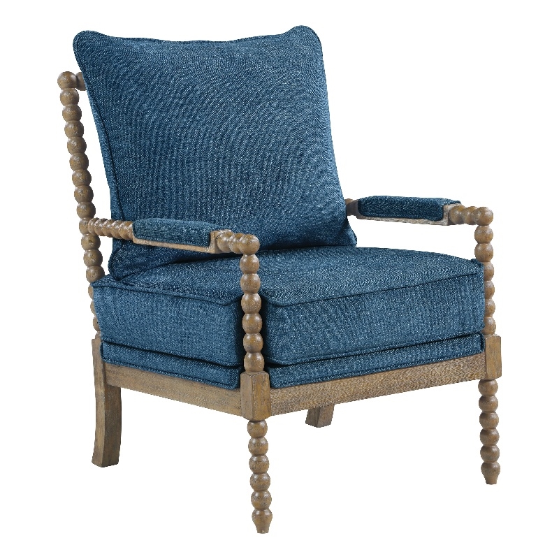 Scranton & Co Spindle Chair in Navy Blue with Brush Charcoal Finish