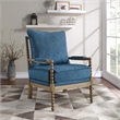 Scranton & Co Spindle Chair in Navy Blue with Brush Charcoal Finish