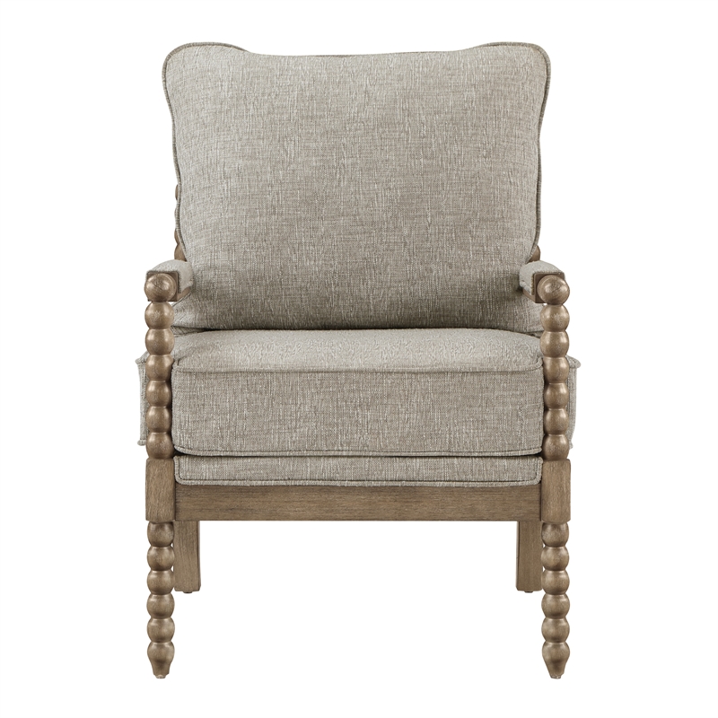 Scranton & Co Spindle Accent Chair in Fog Brown with Rustic Brown Finish