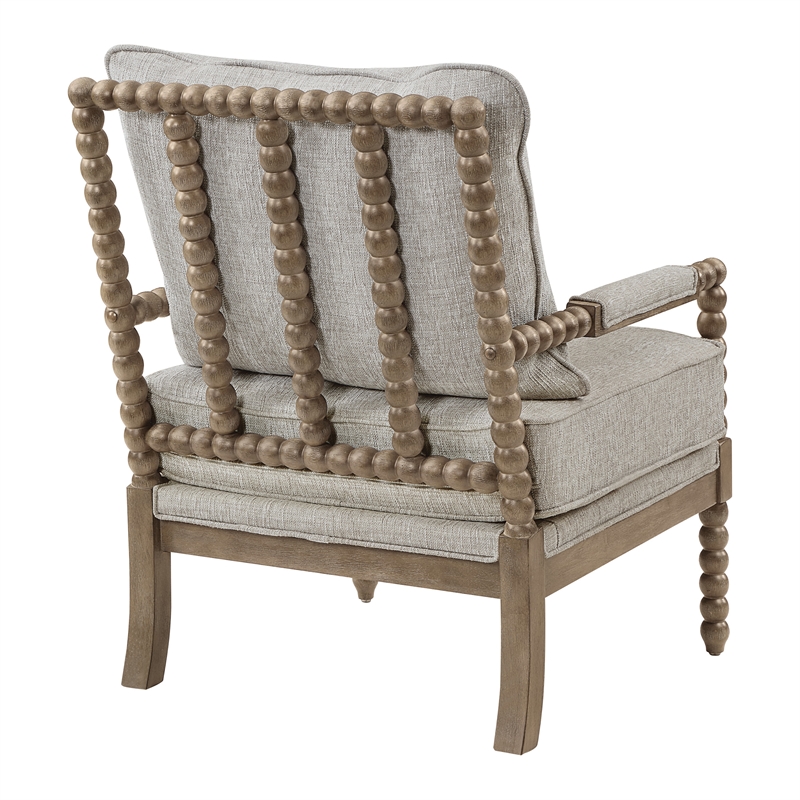 Scranton & Co Spindle Accent Chair in Fog Brown with Rustic Brown Finish