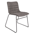 Scranton & Co Stacking Chair in Charcoal Gray Faux Leather Black Base 2 Pack