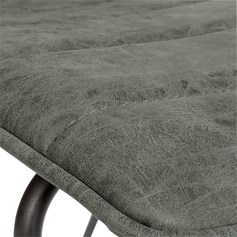 Scranton & Co Stacking Chair in Olive Green Faux Leather Black Base 2 Pack