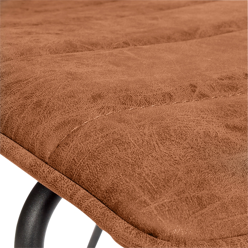 Scranton & Co Stacking Chair in Sand Brown Faux Leather Black Base 2 Pack