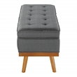 Scranton & Co Mid-Century Modern Storage Bench in Charcoal with Spice Legs