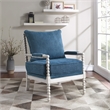 Scranton & Co Classic Spindle Arm Chair in Navy Blue with White Wood Frame