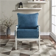 Scranton & Co Classic Spindle Arm Chair in Navy Blue with White Wood Frame