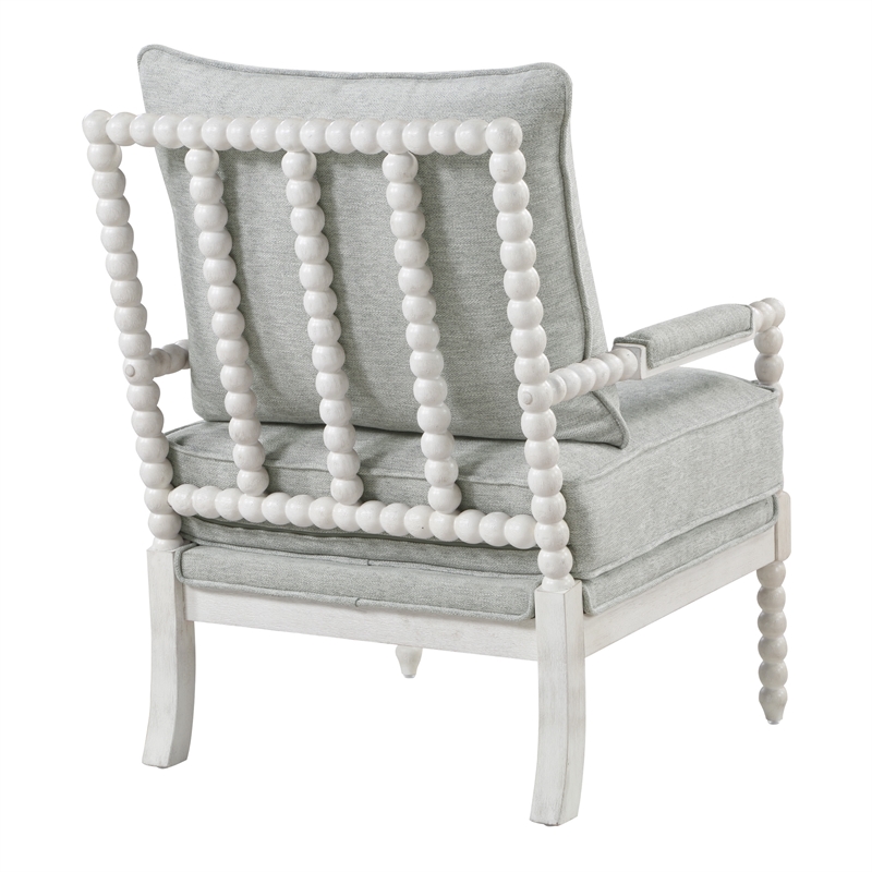 Scranton & Co Spindle Accent Chair in Smoke Gray with White Frame