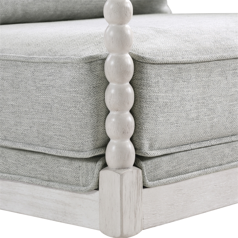 Scranton & Co Spindle Accent Chair in Smoke Gray with White Frame
