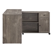 Scranton & Co Workstation Desk With Mobile Return Cart in Scottish Alder Gray
