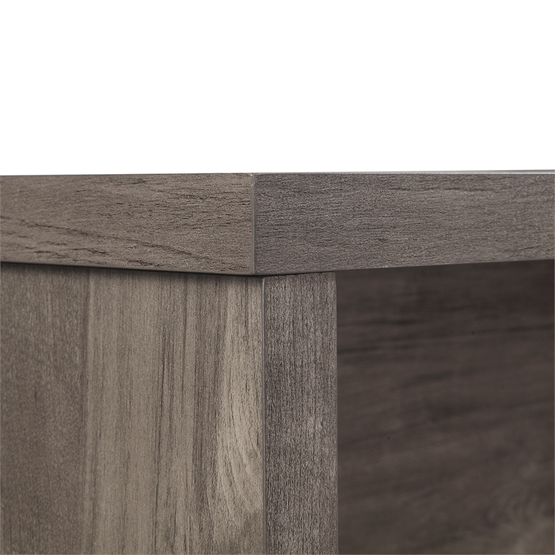 Scranton & Co Workstation Desk With Mobile Return Cart in Scottish Alder Gray