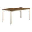 Scranton & Co 7-Piece Wood Dining Set in Tobacco Top and Cream Base