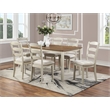 Scranton & Co 7-Piece Wood Dining Set in Tobacco Top and Cream Base