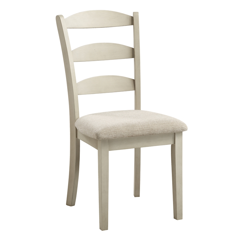 Scranton & Co 7-Piece Wood Dining Set in Tobacco Top and Cream Base