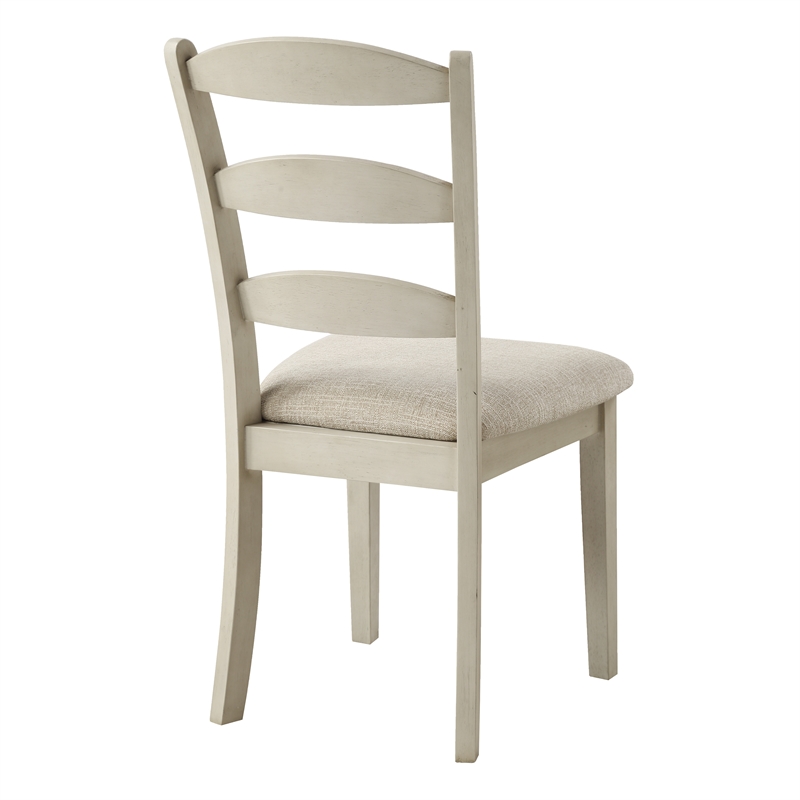 Scranton & Co 7-Piece Wood Dining Set in Tobacco Top and Cream Base