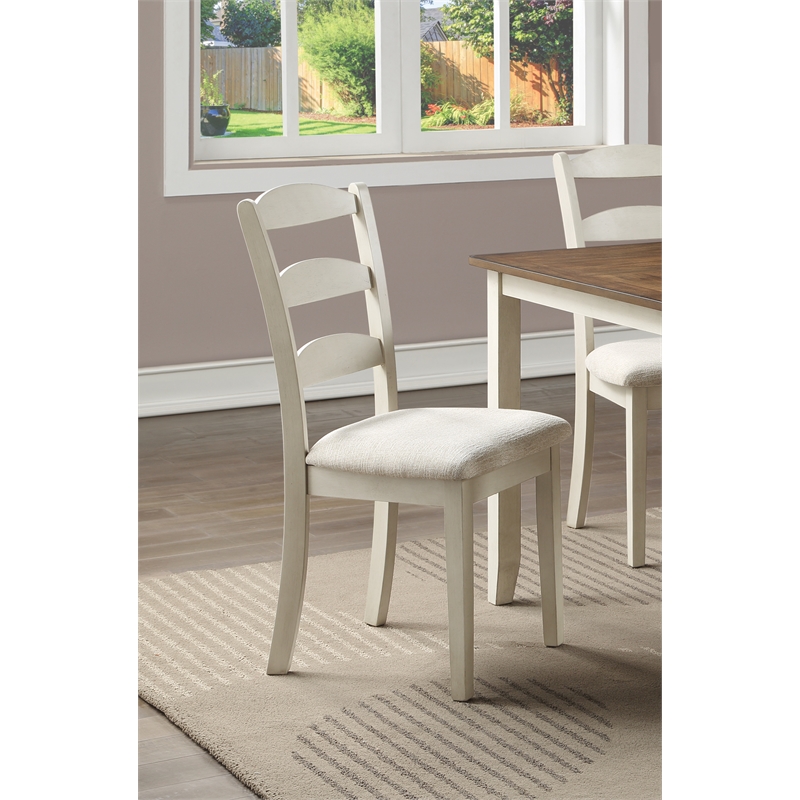Scranton & Co 47-Inch 5-Piece Wood Dining Set in Tobacco and Cream Finish