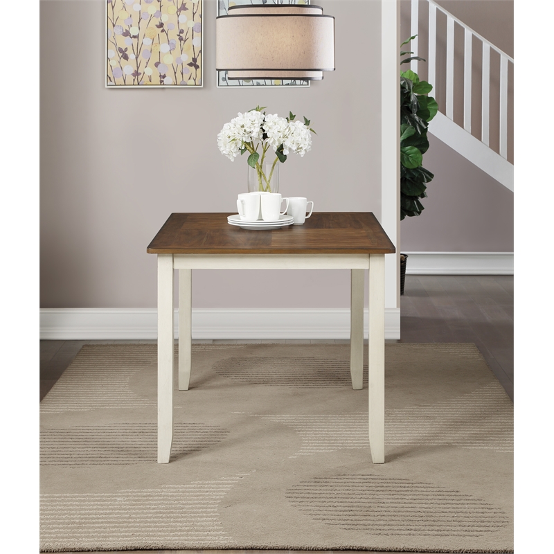Scranton & Co 47-Inch 5-Piece Wood Dining Set in Tobacco and Cream Finish