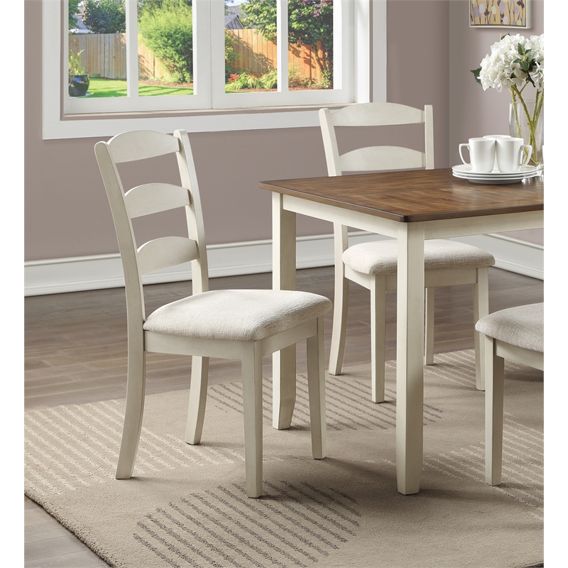 Scranton & Co 47-Inch 5-Piece Wood Dining Set in Tobacco and Cream Finish