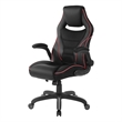 Scranton & Co Black Faux Leather Gaming Chair with Red Trim and Lumbar Support
